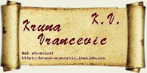 Kruna Vrančević vizit kartica